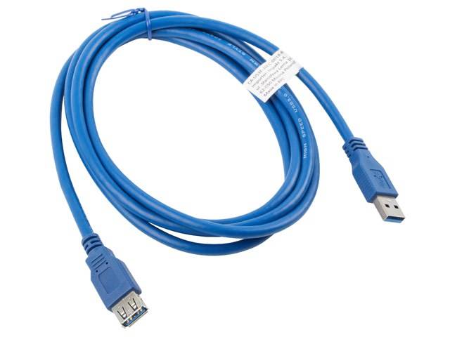 LANBERG USB-A Verlängerungskabel M/F 3.0 1,8m blau-1