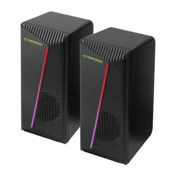 Esperanza Rainbow Nortec RGB Speakers (Black)