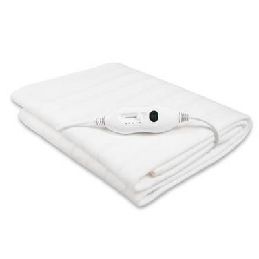 SATIN Heated Blanket White