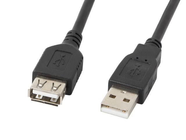 LANBERG USB-A Verlängerungskabel M/F 2.0 3,0m schwarz-1