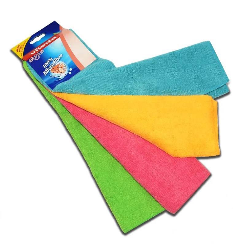 141413 Mikrofaser Blau - Grün - Orange - Rot 4Stueck e Reinigungstücher-3