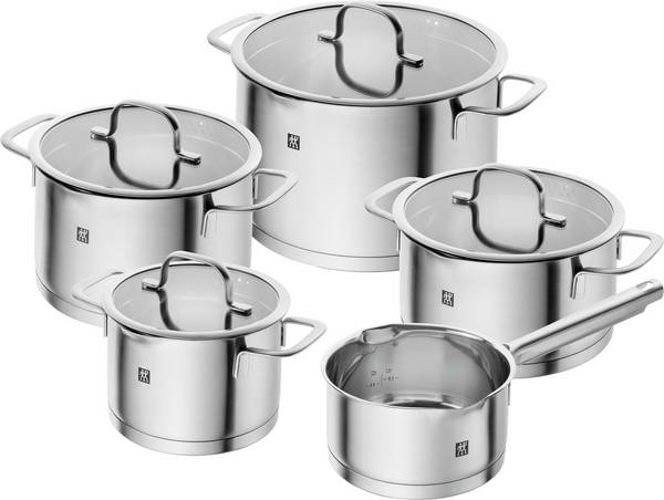 ZWILLING TrueFlow, Rund, Silber, Edelstahl, Silber, Edelstahl, Keramik, Gas, Halogen, Induktion, Versiegelte Platte