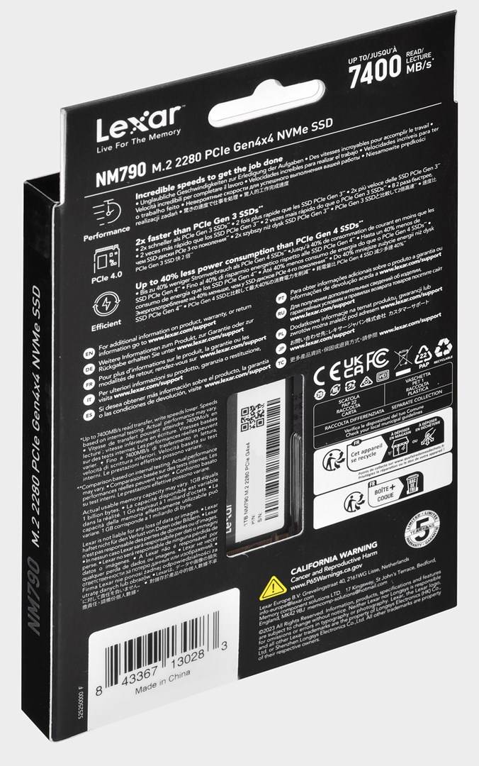 Lexar NM790 - SSD - 1 TB - intern - M.2 2280 - PCIe 4.0 x4 (NVMe)-3