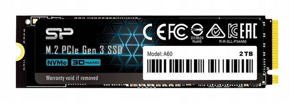 Silicon Power SSD 2 TB PCIe Gen 3x4 NVMe Ace A60 Solid State Disk GB