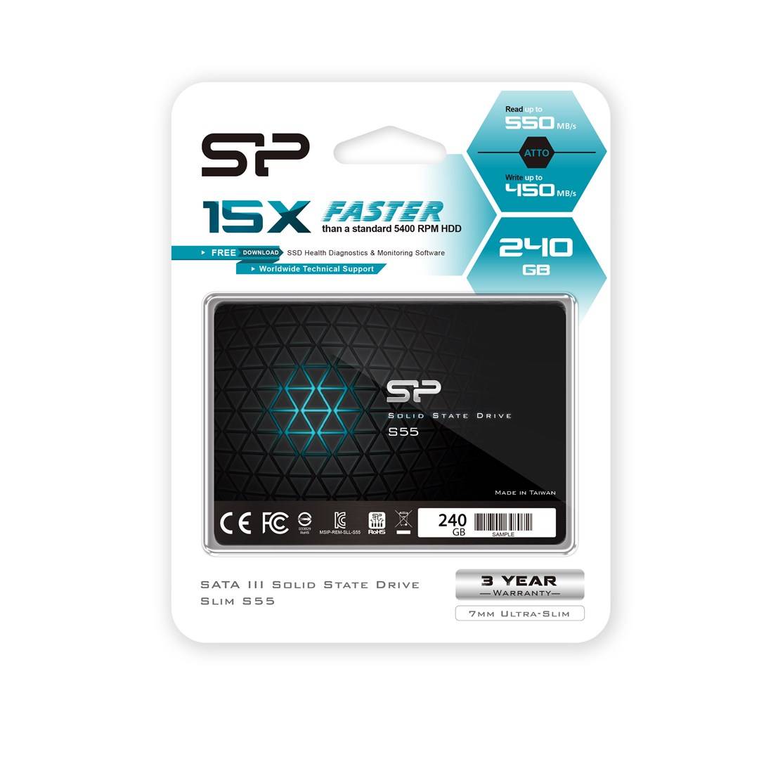 Silicon Power SSD 240GB 6.3cm SATAIII S55 3D Nand Black Multimedia-Technik Solid State Drives-4