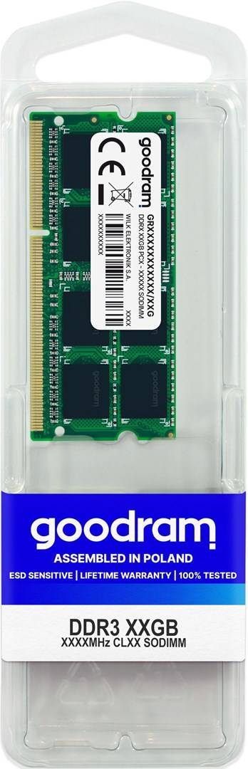 GoodRam DDR3 - Modul - 4 GB - SO DIMM 204-PIN1600 MHz / PC3-12800 - CL11 - 1.35-2