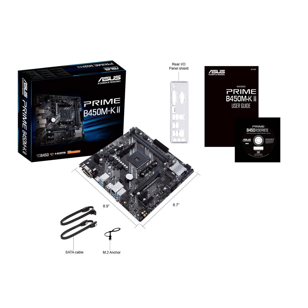 ASUS PRIME B450M-K II - Motherboard - micro ATX - Socket AM4 - AMD B450 Chipsatz - USB 3.2 Gen 1 - Gigabit LAN - Onboard-5