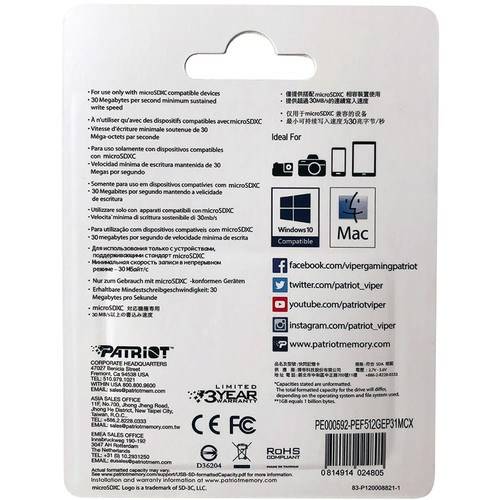 Memory EP Pro 512GB Class 10 Class A1 Class U3 V30 Adapter Memory Card-2