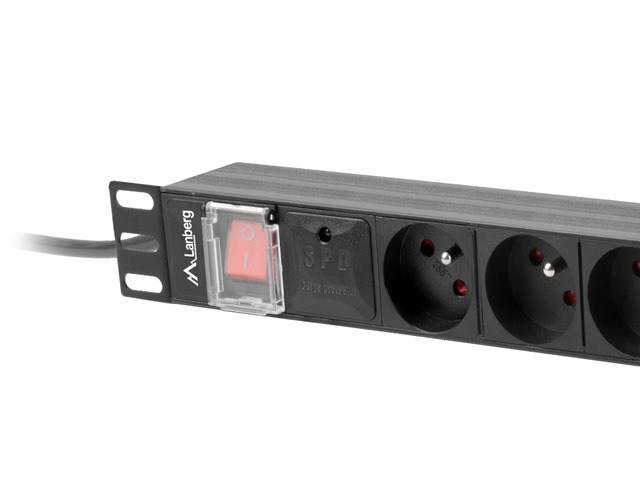 Lanberg POWER STRIP PDU RACK 19" (1U, 16A, 7X Shuko, 2m) - 2 m-1