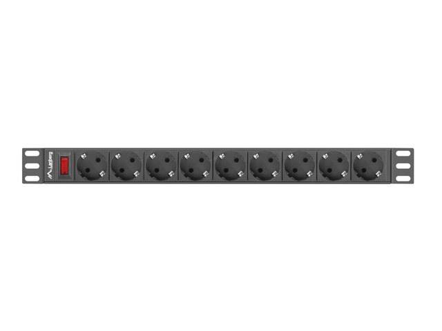 POWER STRIP RACK 19 PDU 1U 16A 9X SHUKO 3M PDU-09F-0300-BK-1