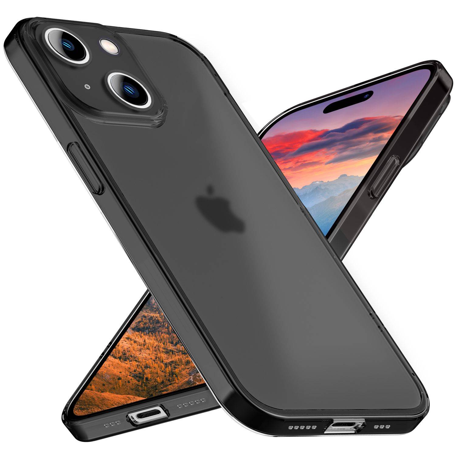 Ultra Dünne 0,3mm Hülle für iPhone 15 Matt Slim Case Handyhülle Hart Schutzhülle Schwarz-0
