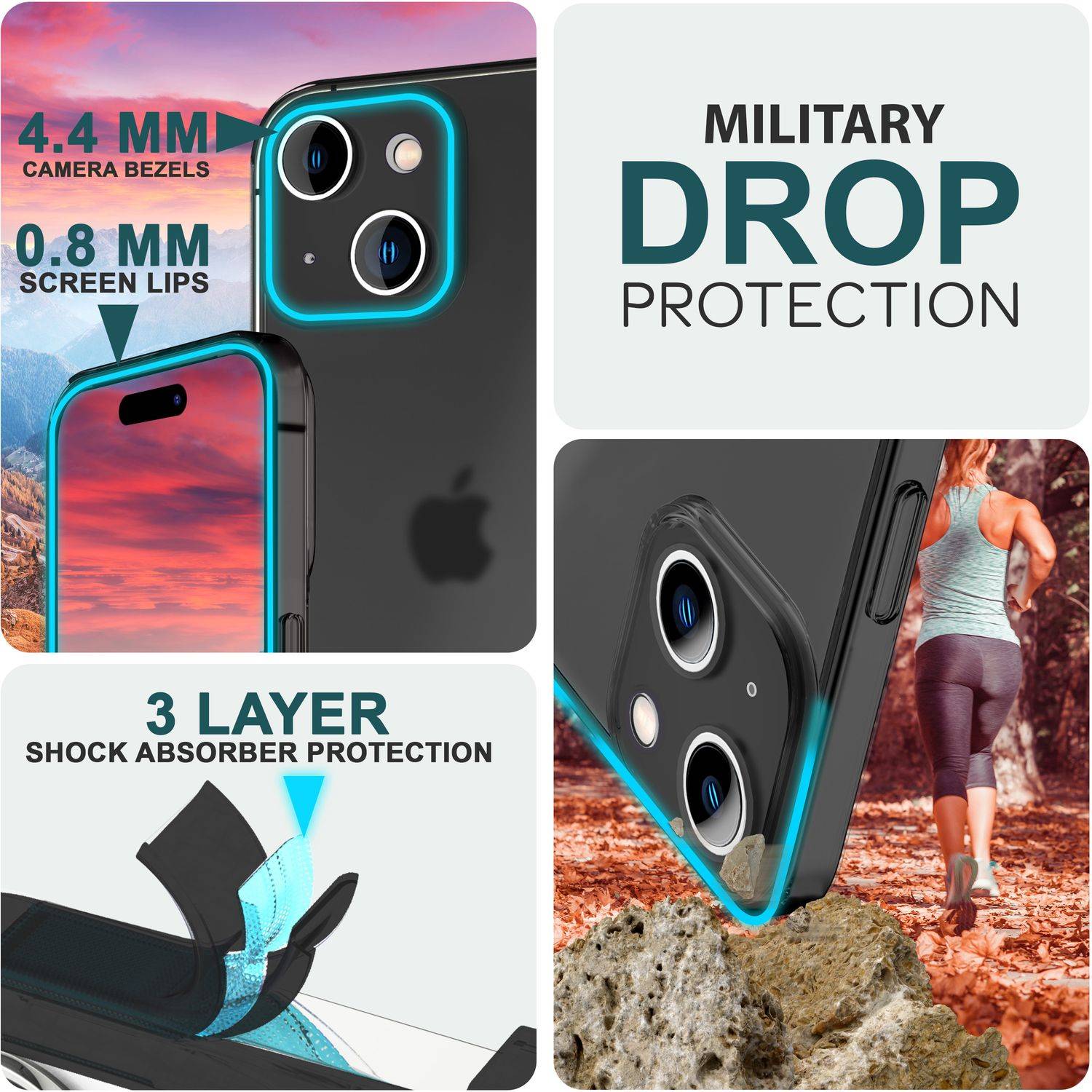 Ultra Dünne 0,3mm Hülle für iPhone 15 Matt Slim Case Handyhülle Hart Schutzhülle Schwarz-1