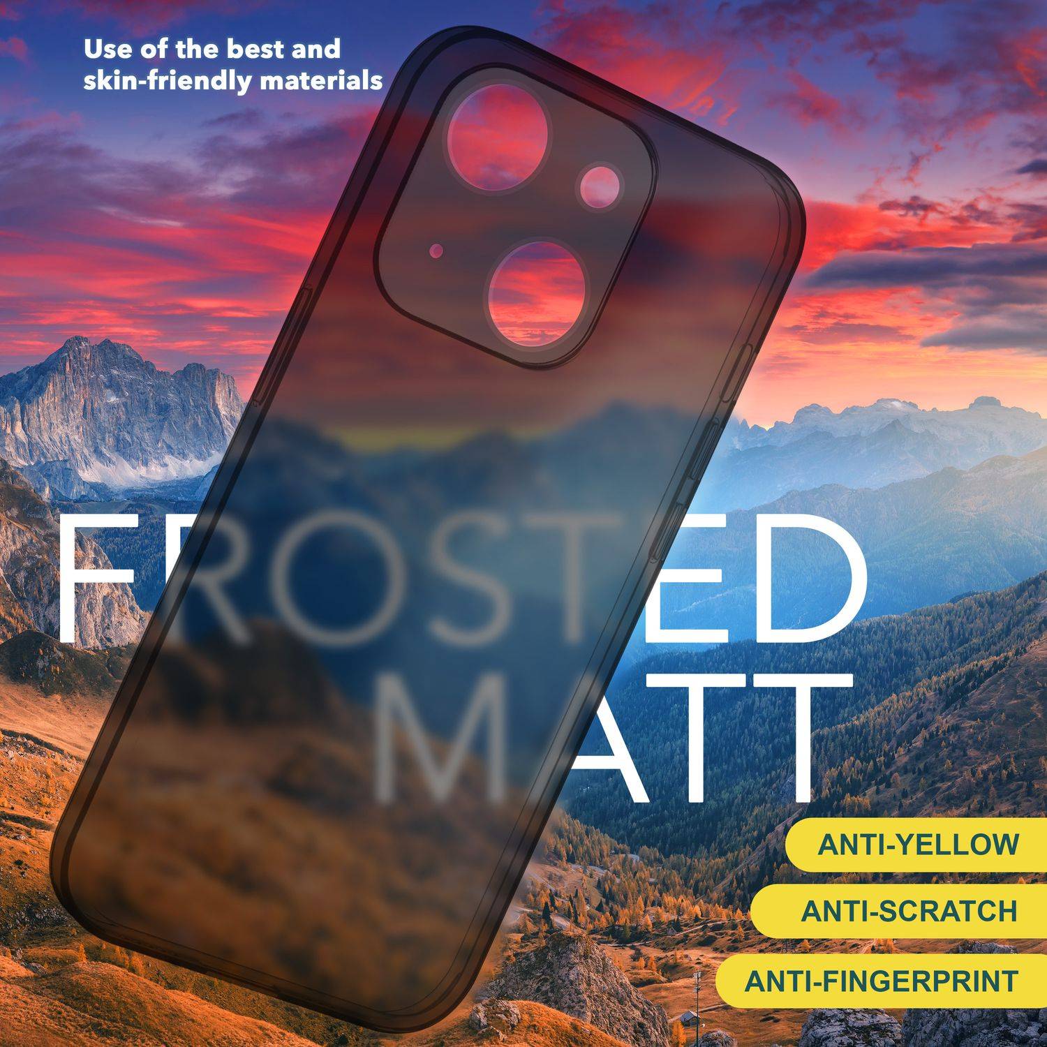 Ultra Dünne 0,3mm Hülle für iPhone 15 Matt Slim Case Handyhülle Hart Schutzhülle Schwarz-2