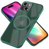 MagSafe Hülle Hybrid für iPhone 15 Plus Frosted Hard Case Schutz Rand Handyhülle Grün