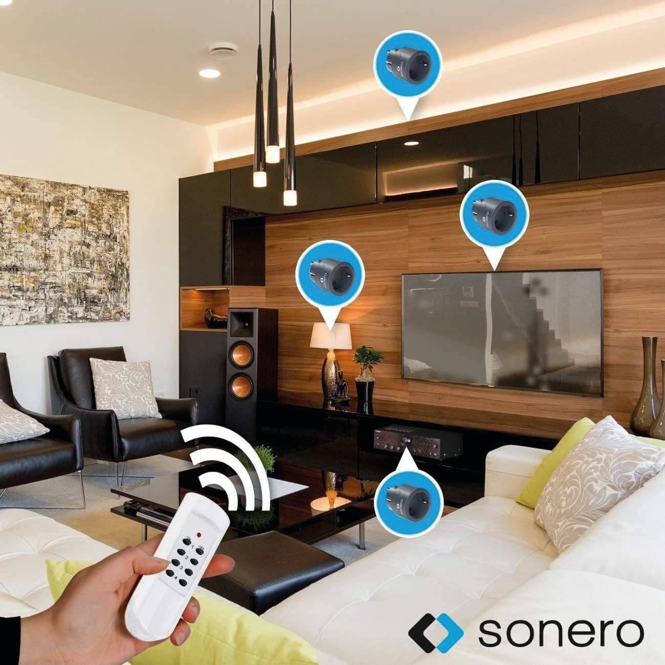 SONERO Funksteckdosen Set, 1 Sender, 2 Empfänger, anthrazit-3