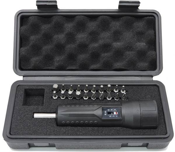 Famex 10897 Drehmomentschraubendreher 1/4 Zoll, 1-6 Nm Drehmomentschlüssel mit Bits und Adapter