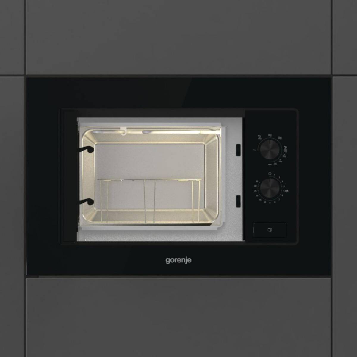 Gorenje BM171EG1B Einbau-Mikrowelle mit Grill, Integriert, Grill-Mikrowelle, 17 l, 700 W, Drehregler, Schwarz-1