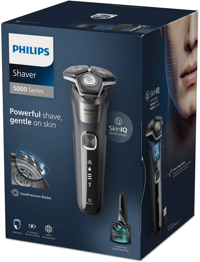 Philips shaver Series 5000 S5887/50 Wet and dry electric with 3Grau-3