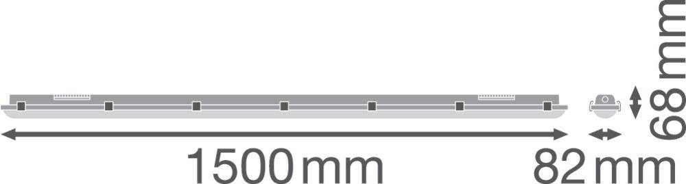 1St. Ledvance DP 1500 46W 830 IP65 DAMP PROOF 1500 46W 830 IP65 GY-4