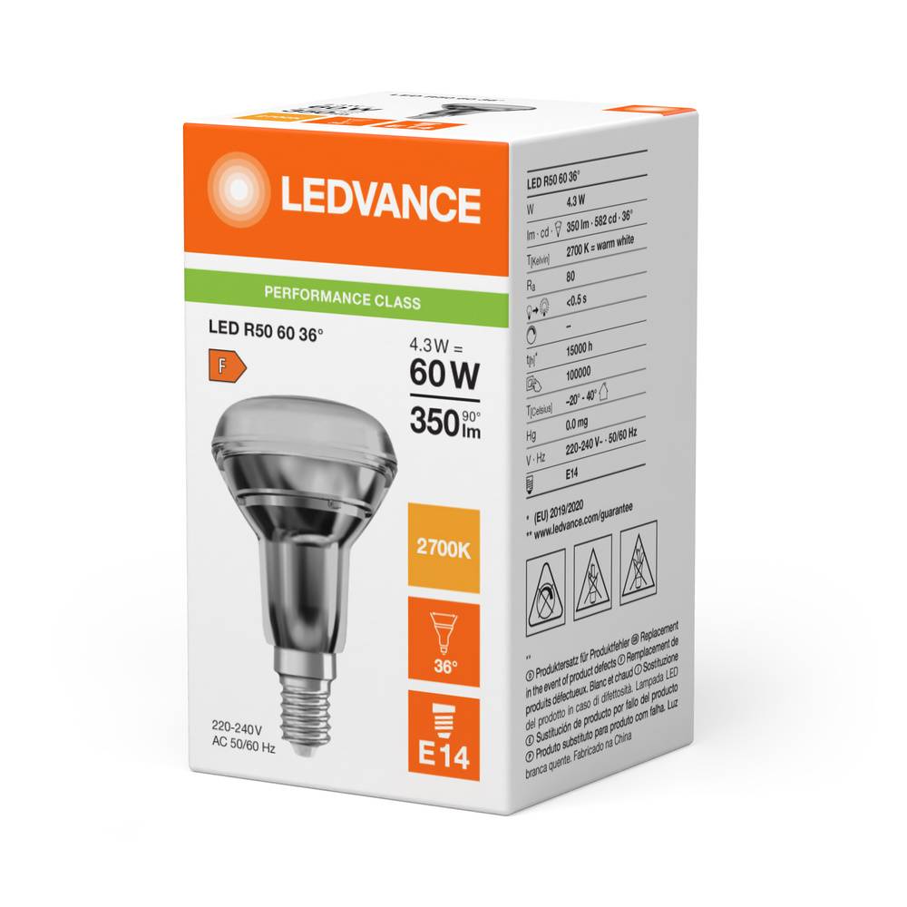Ledvance Performance LED-Spot E14 R50 4.3W 350lm 36D - 827 Extra Warmweiß | Ersatz für 60W-1