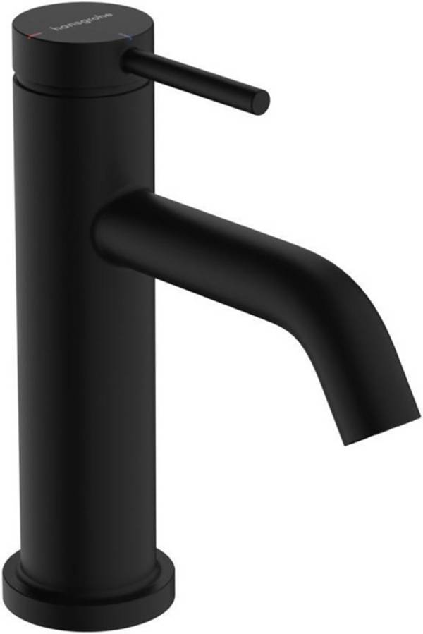 hansgrohe Tecturis S Einhebel-Waschtischmischer 80 CoolStart EcoSmart+ mit Zugstangen-Ablaufgarnitur, Mattschwarz