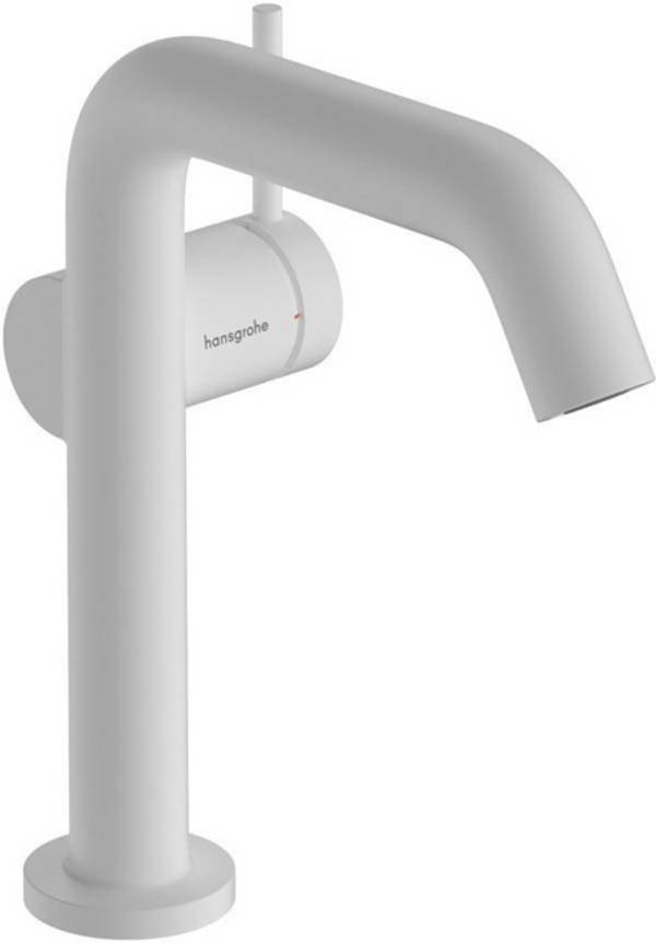 hansgrohe Tecturis S Einhebel-Waschtischmischer 150 Fine CoolStart EcoSmart+ mit Push-Open Ablaufgarnitur, Mattweiß
