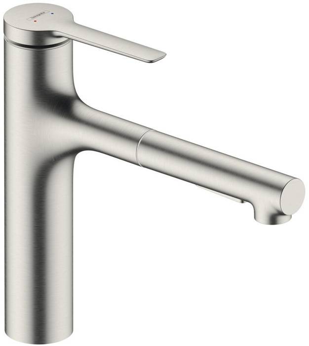 HG Einhebel-Spültischmischer Zesis M33 160 Ausziehbrause 2 jet Edelstahl-Optik-0