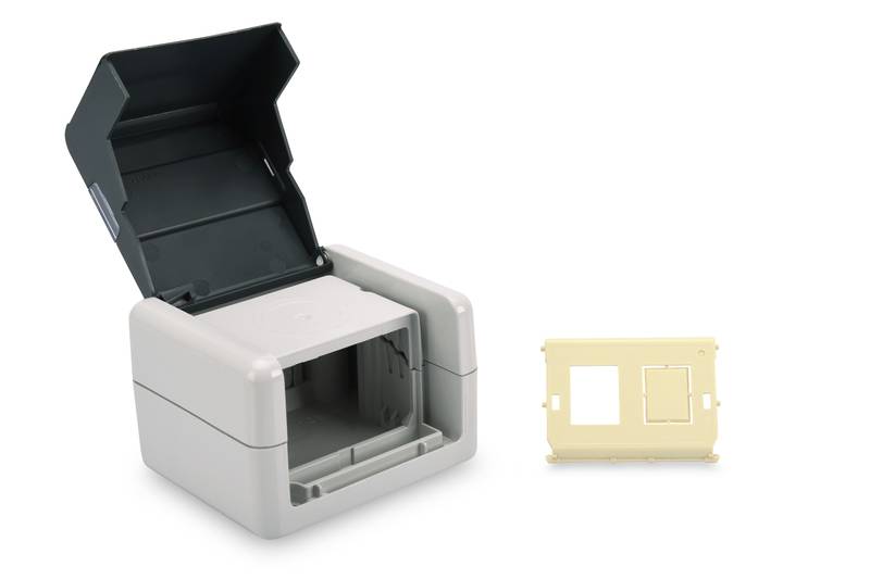 DIGITUS - Datenanschlussdosen-Set mit Klappdeckel inkl. Einsatz für 2 x Keystone Module, IP44-2