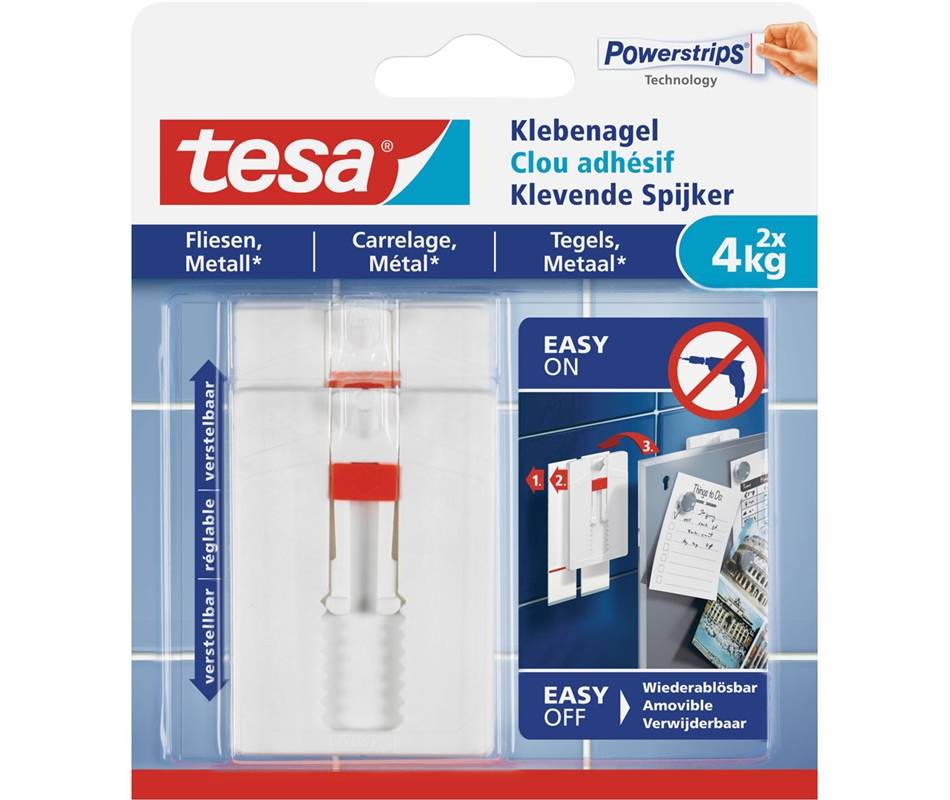 tesa Powerstrips Klebenagel für Fliesen und Metall, 4,0 kg-3