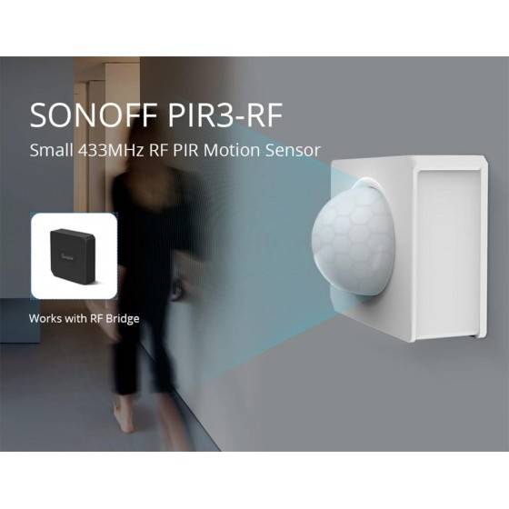 Sonoff Bewegungsmelder PIR3-RF, 433MHz, Funk-PIR-Sensor, 8m Reichweite, weiß, 1 Stk.-5