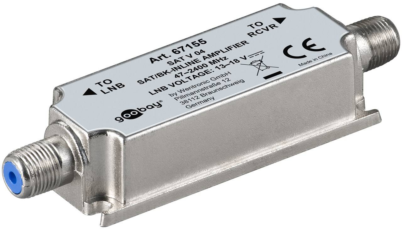 Goobay SAT/BK-Antennenverstärker 47 MHz - 2400 MHz Strecken-Nahverstärker zur Anhebung von Signalen-2