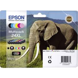 Epson Ink T2438, 24XL originál černá, azurová, purppurová, žlutá, světlá kyanová modrá, světlá purpurová C13T24384011