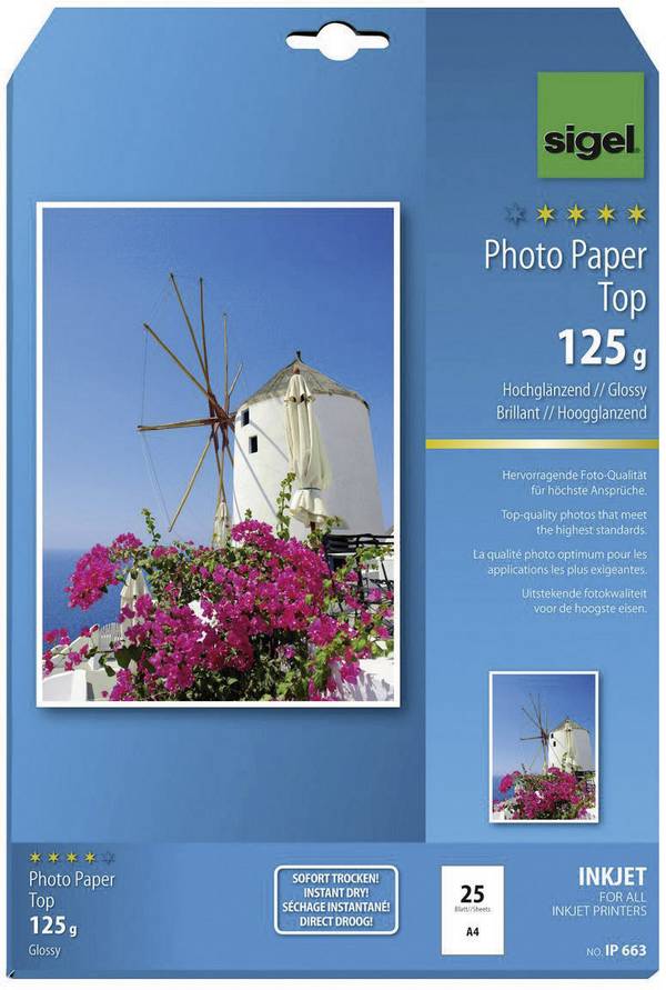 Fotopapier DIN A4 125g hochweiß 25 Bl./Pack.