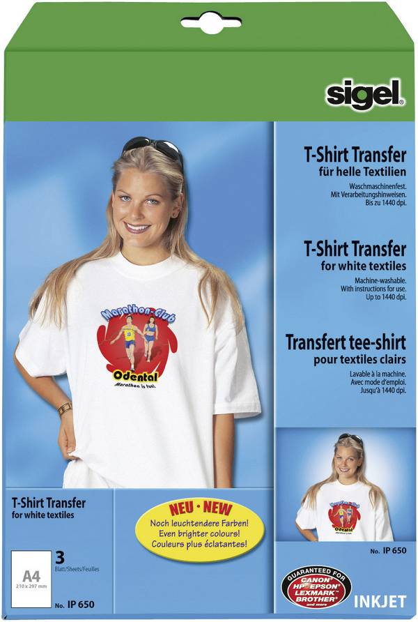 InkJet-Transfer-Folien für T-Shirts A4 helle Textilien VE=3 Blatt