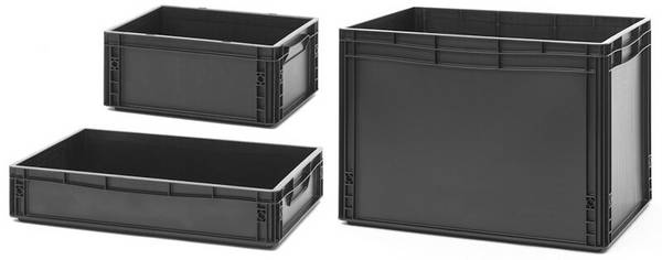 ESD-Eurobehälter Typ ESD EG 64/22 HG - 60 x 40 x 22 cm Verkehrsschwarz