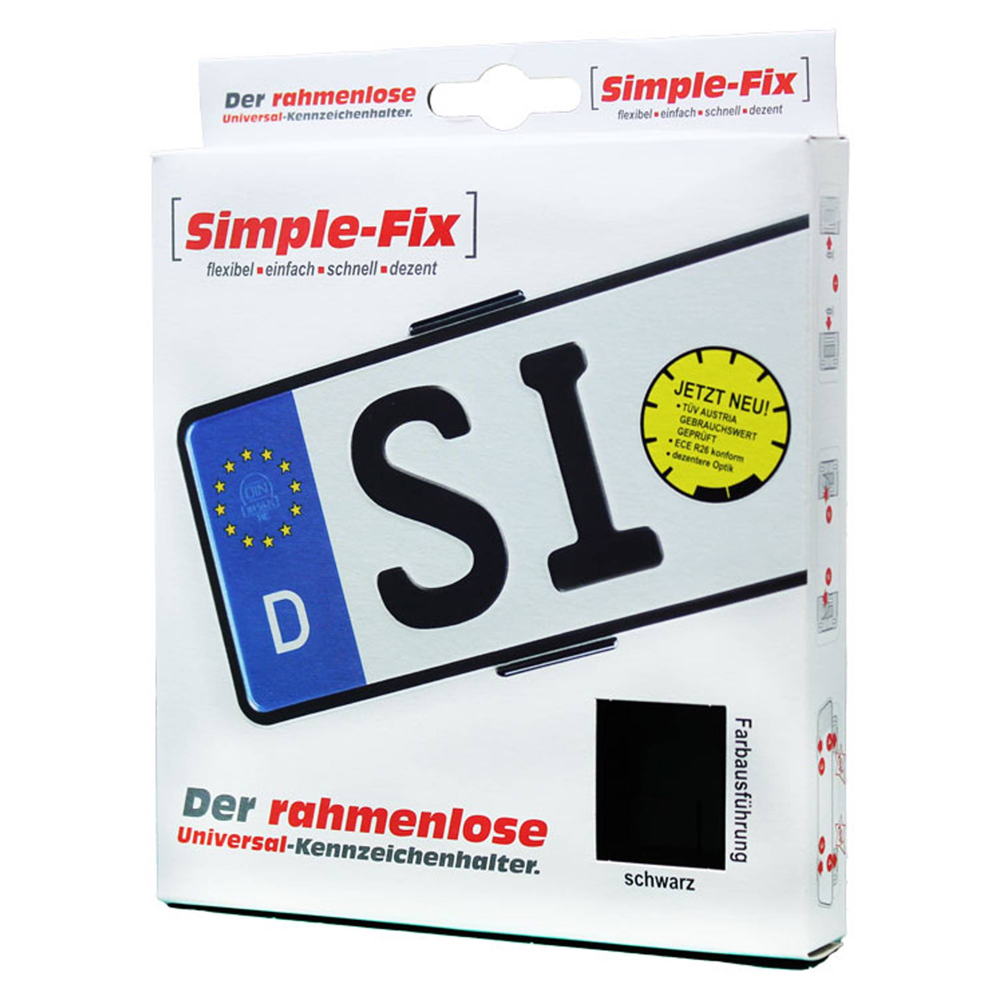 UTSCH Simple-Fix rahmenloser Kennzeichenhalter neue Generation schwarz-0