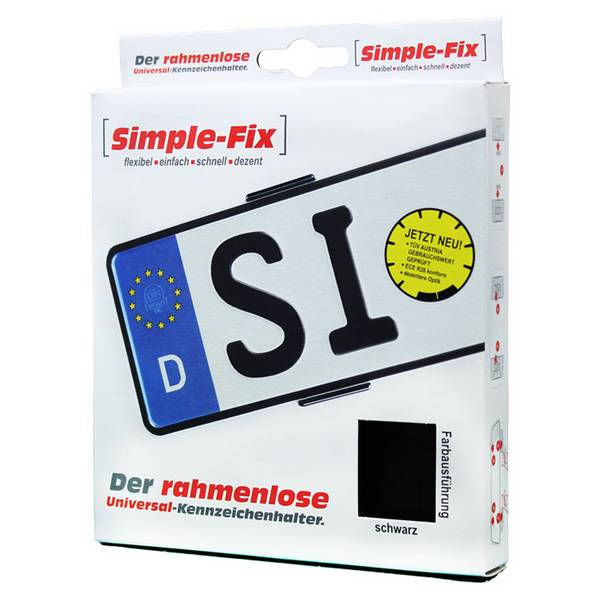 UTSCH Simple-Fix rahmenloser Kennzeichenhalter neue Generation schwarz