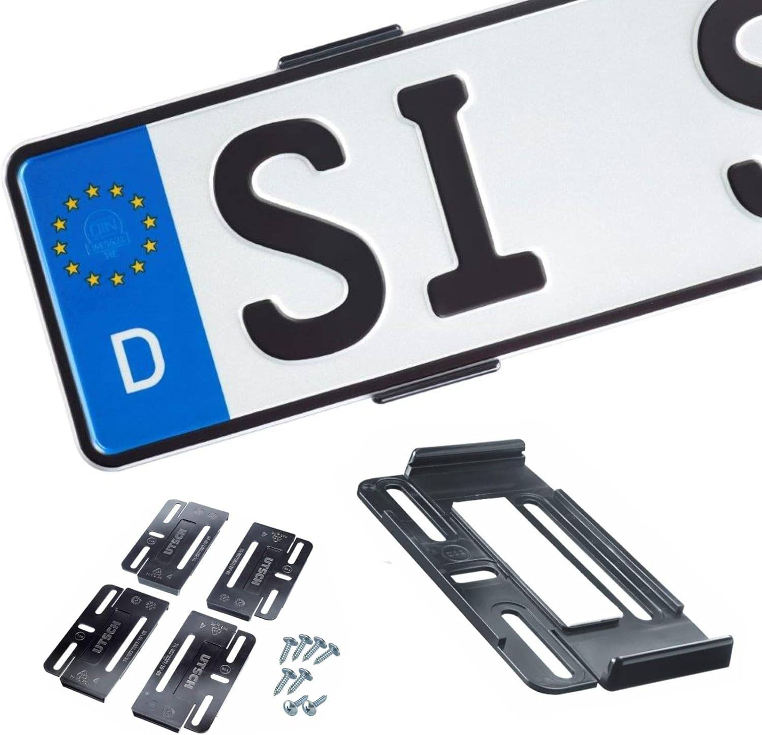UTSCH Simple-Fix rahmenloser Kennzeichenhalter neue Generation schwarz-2