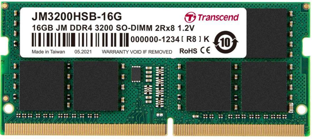 Transcend 16 GB JM DDR4 3200SO-DIMM 2Rx8 1Gx8 CL22 1.2V-1