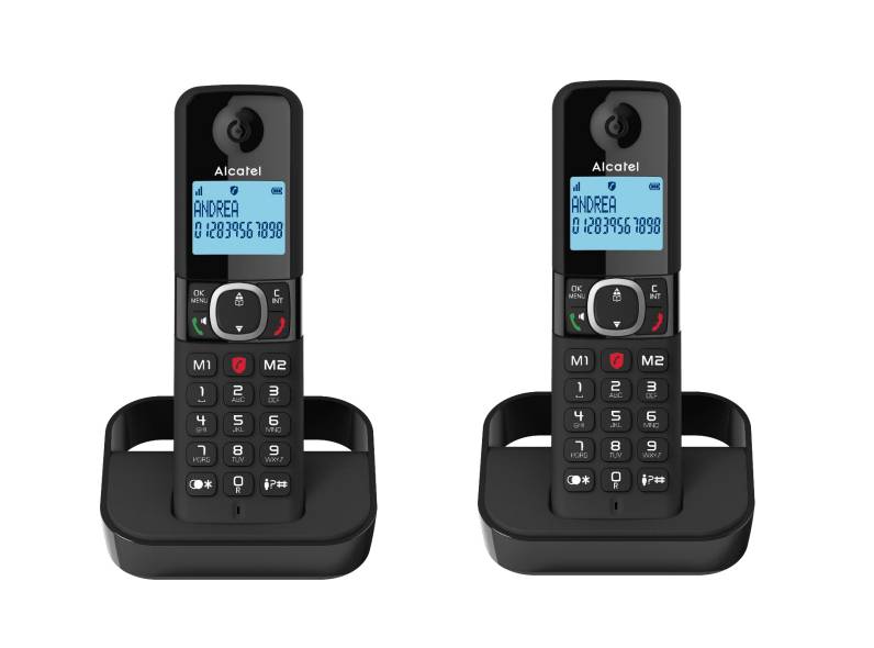 ALCATEL F860 DUO EU,DECT-Telefon,Kabellos.Mobilteil-Schwarz Multimedia-Technik DECT Telefon-1