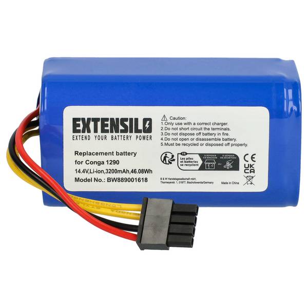 EXTENSILO Akku kompatibel mit Sencor SRV 4250 | SRV6250, SRV 4250SL, SRV8250, SRV 6250, SRV 8250 Saugroboter (3200 mAh
