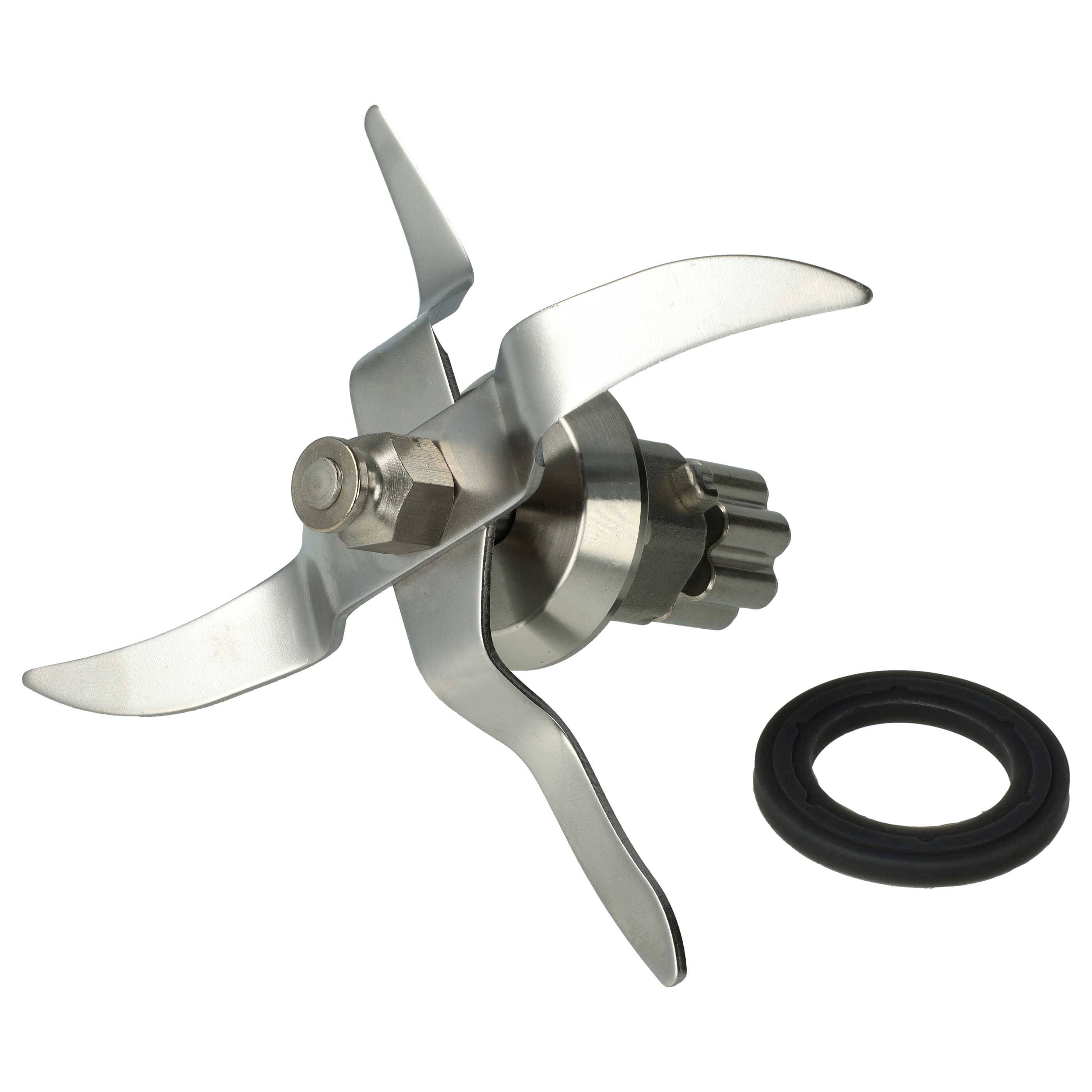 vhbw Mixmesser Ersatz für Silvercrest SKMK1200C3-28 für Küchenmaschine | Mit 4 Klingen aus Edelstahl (rostfrei)-0