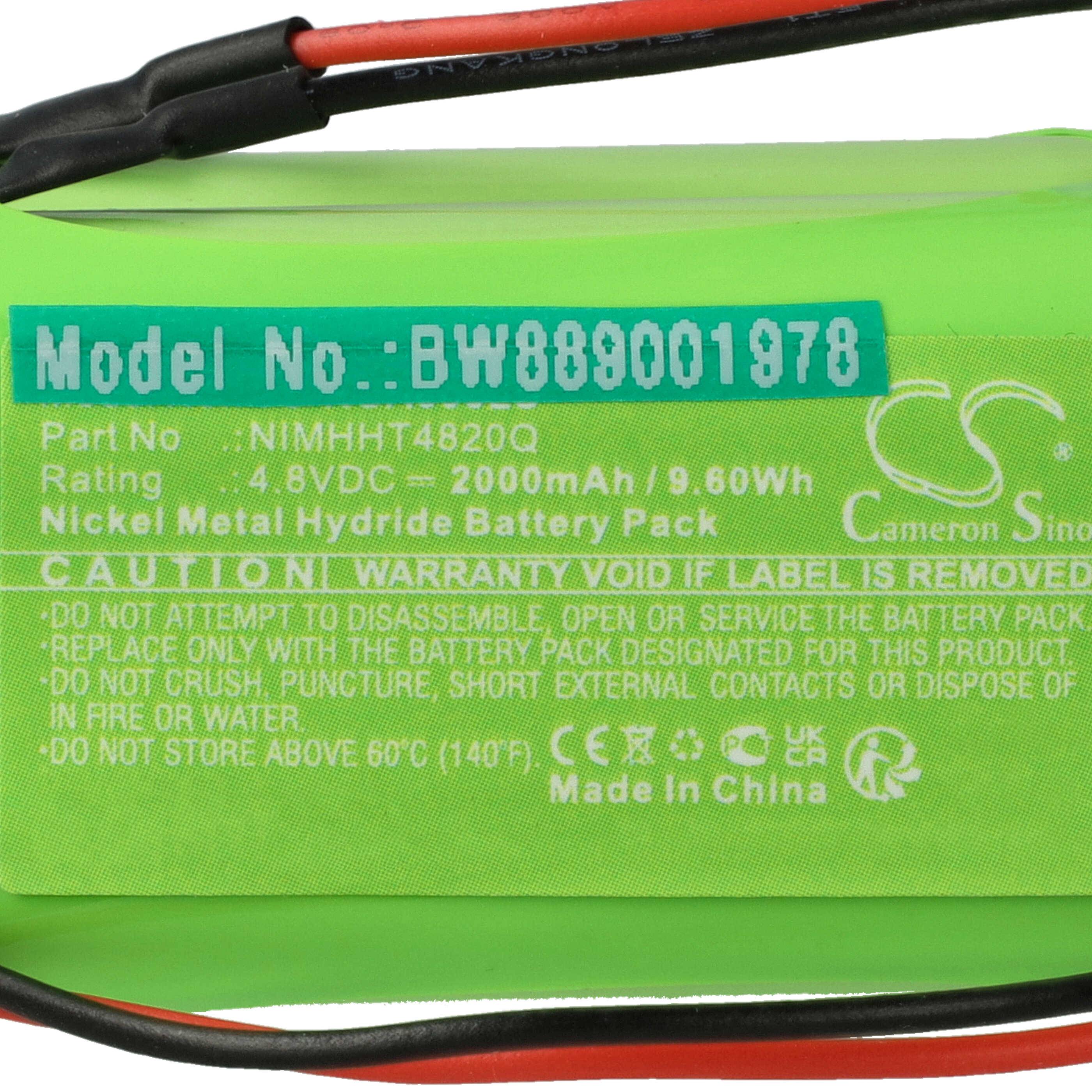 vhbw Akku Ersatz für ABM NIMHHT4820Q | für Fluchtweg Notfallbeleuchtung (2000 mAh, 4,8 V, NiMH)-4