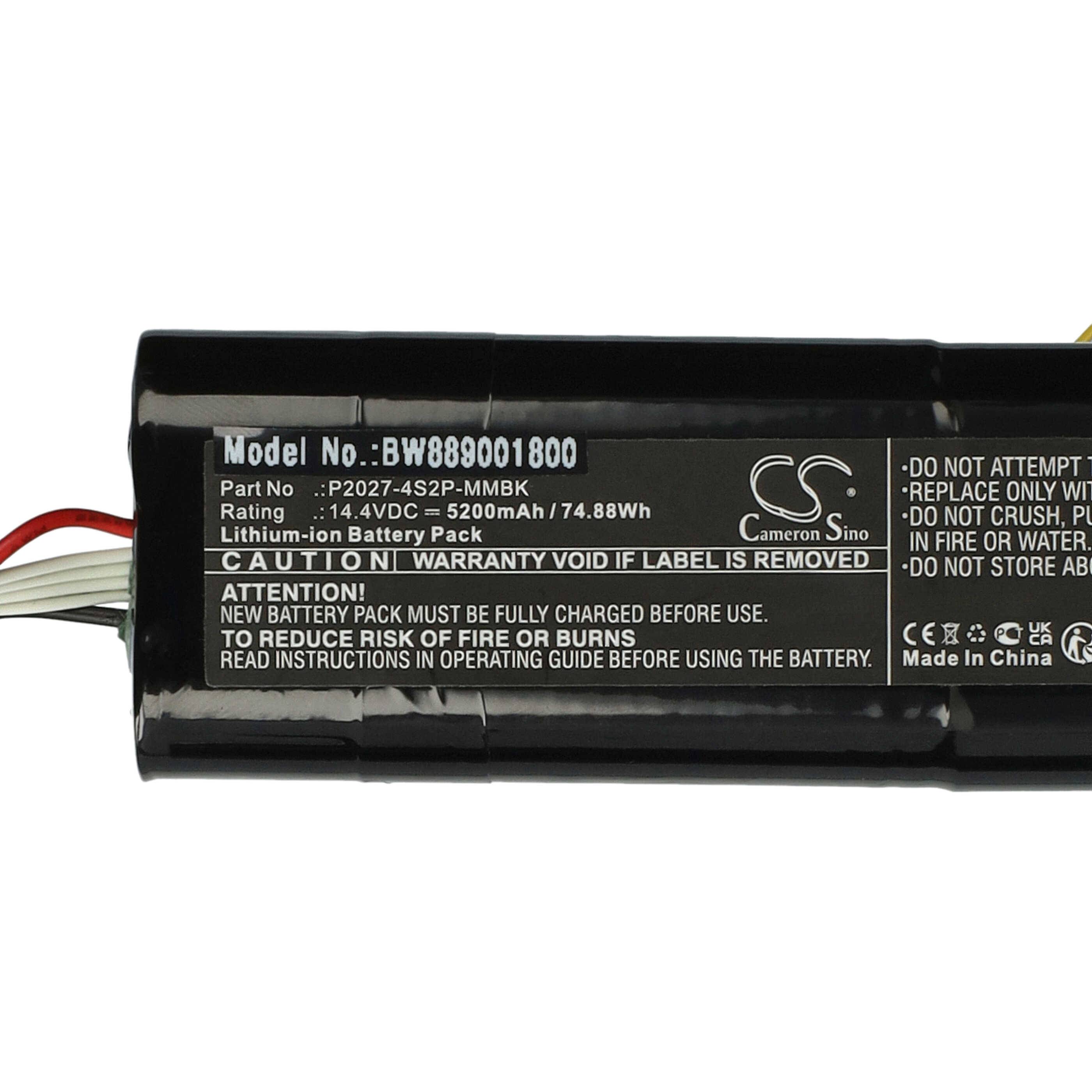 vhbw Akku kompatibel mit Xiaomi Dreame W10 | W10 Pro, W10S Saugroboter (5200 mAh, 14,4 V, Li-Ion)-4