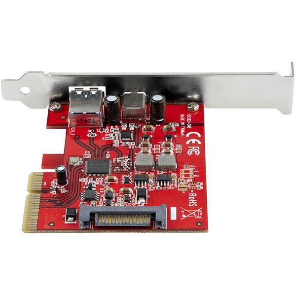 StarTech.com 2-Port 10Gbps USB-A & USB-C PCIe Card, USB 3.1 Gen 2 PCI Express Ty-2