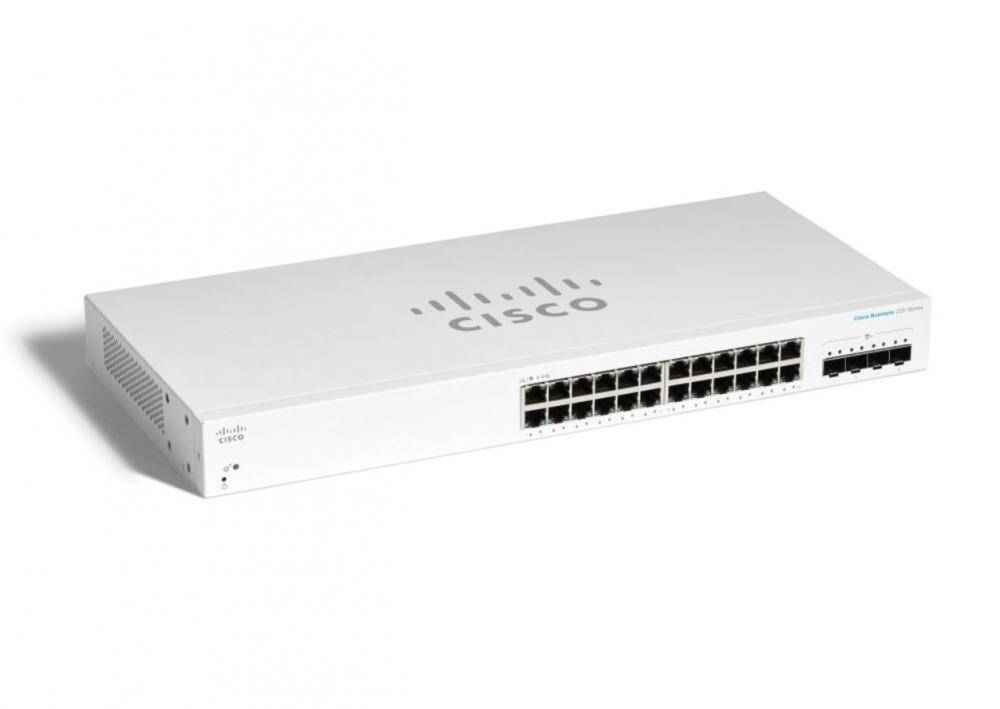 Cisco Business 220 Series CBS220-24T-4X - Switch - Smart - 24 x 10/100/1000 + 4 x 10 Gigabit SFP+ (Uplink)-1