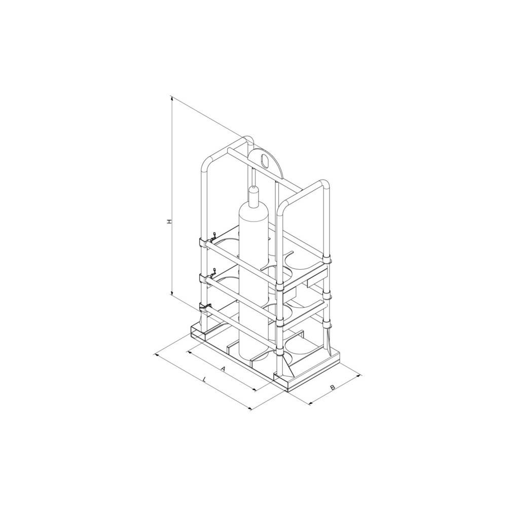 Eichinger® Gasflaschenkorb, 6 Flaschen ø 250 mm, reinorange-2