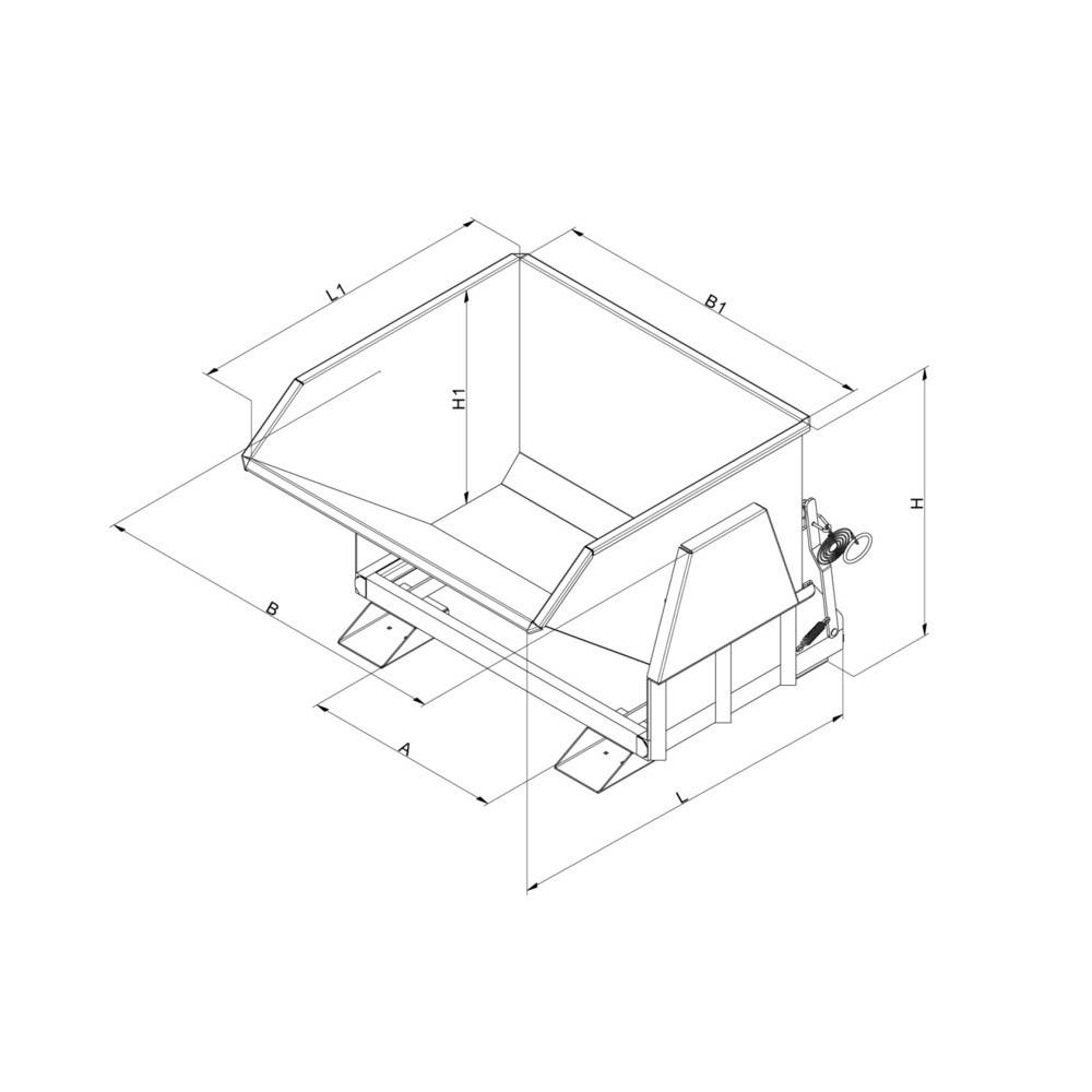 Eichinger® Kippbehälter mit geschützten Abrollkufen, 1000 kg, 750 Lite-3
