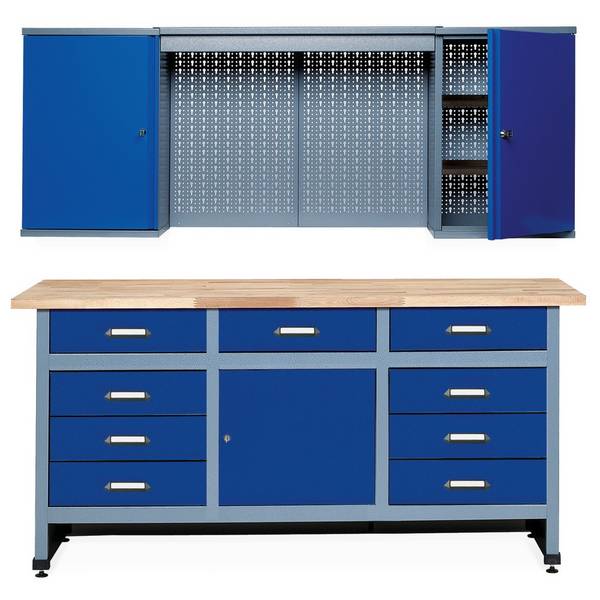 Werkstatt-Set Deister 2-teilig, Hängeschrank + Werkbank, Breite 1.700