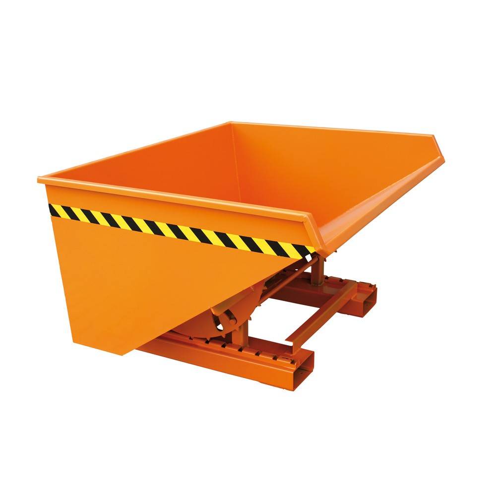Kippbehälter mit Abrollkufen, 2000 kg, 2000 Liter, reinorange-0